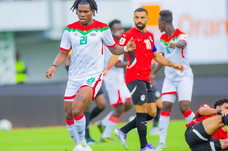 صورة من مباراة منتخب مصر وبوركينا